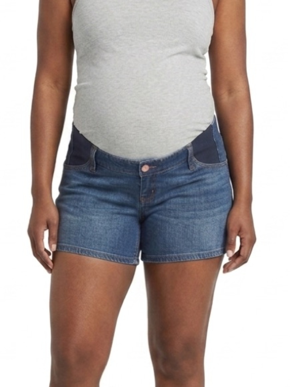 Isabel maternity by Ingrid and Isabel midi denim shorts dark wash size 10